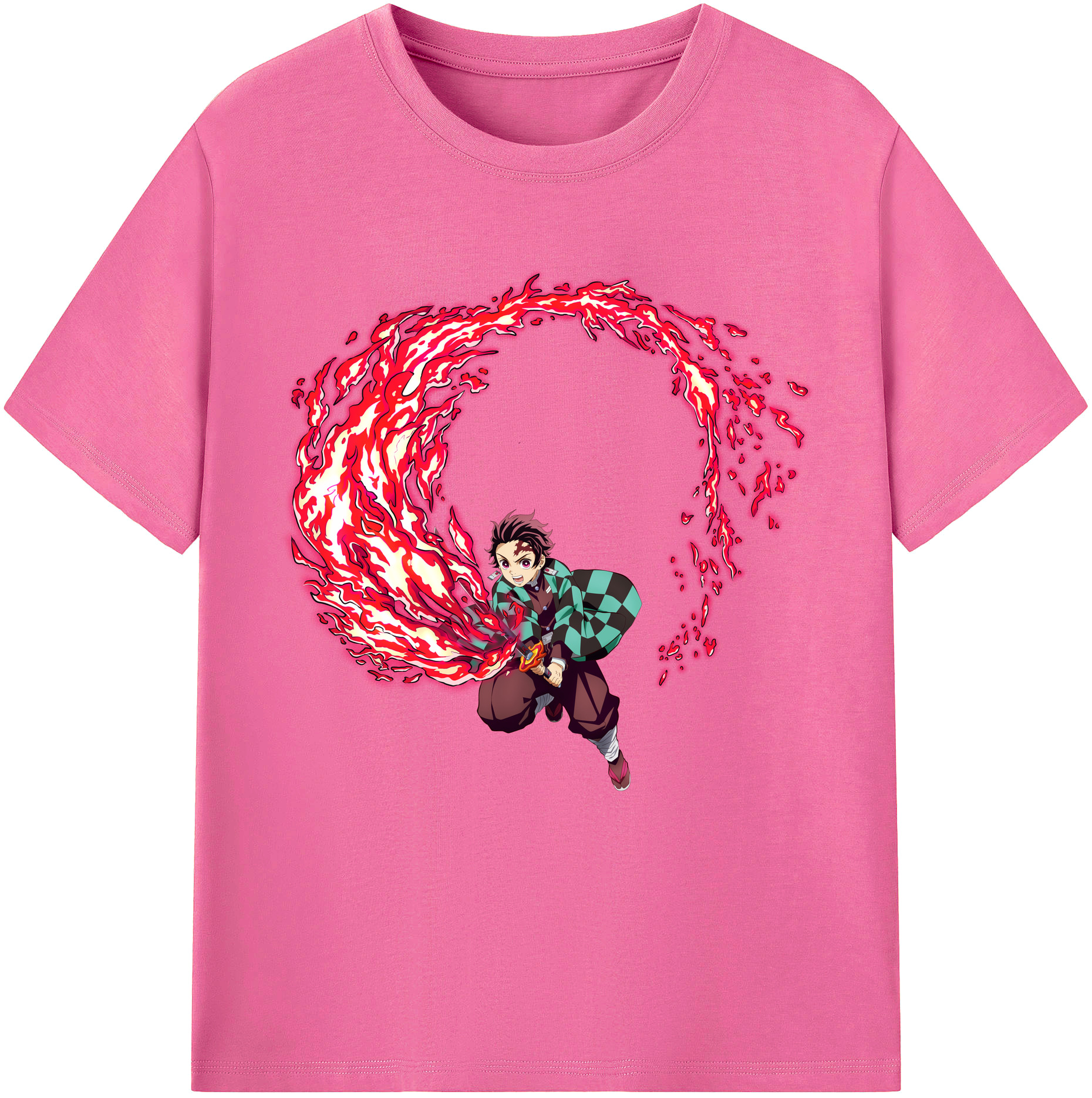 （画像用） 鬼滅の刃 竈門 炭治郎／かまど たんじろう Kamado Tanjirou レディースカジュアルプリントTシャツ（綿100％）